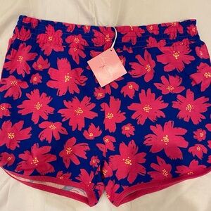 Vera Bradley Art Poppies Pajama Pants XS Bright Pink Blue Floral Comfy Shorts